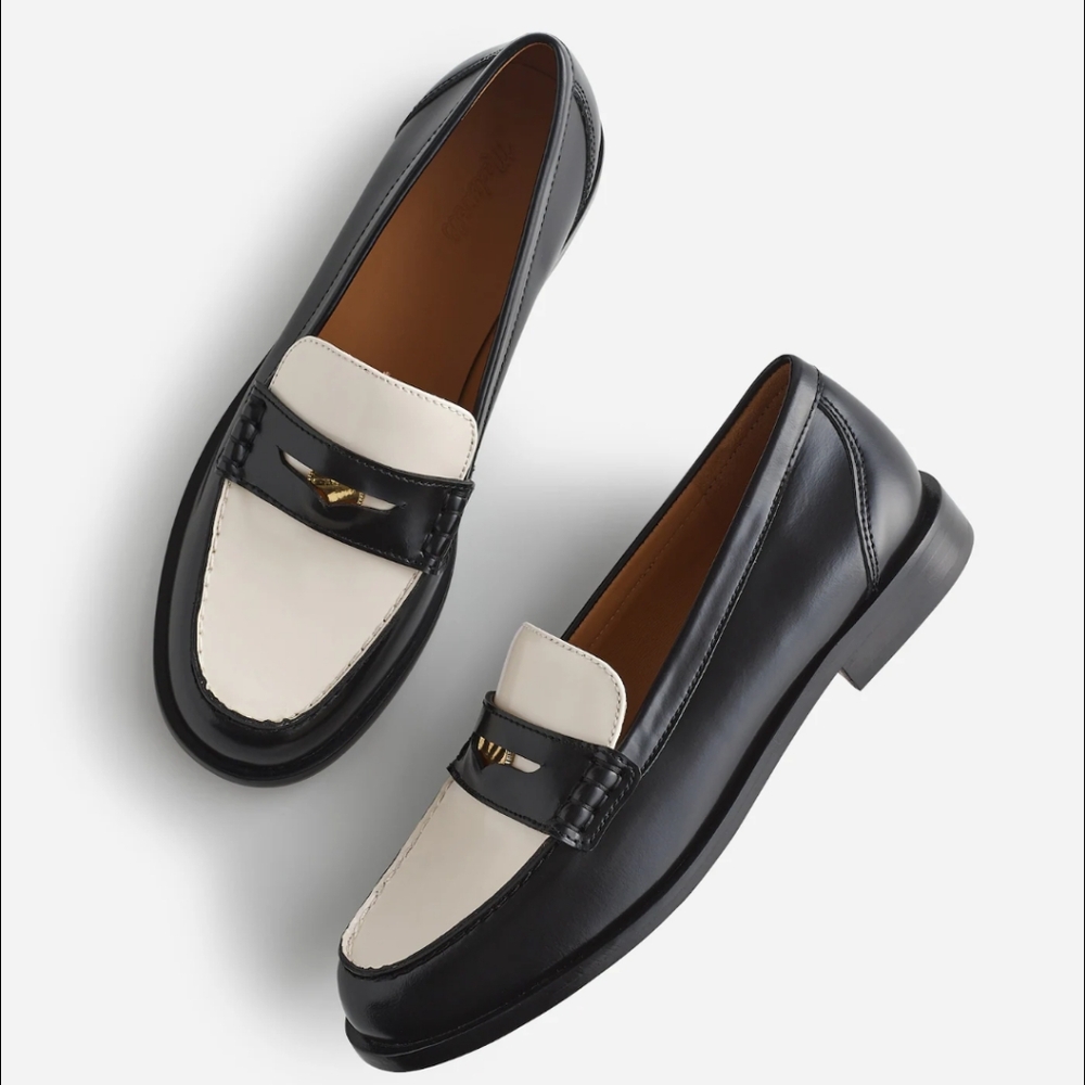 Madewell Grayson Black and White Penny Loafers